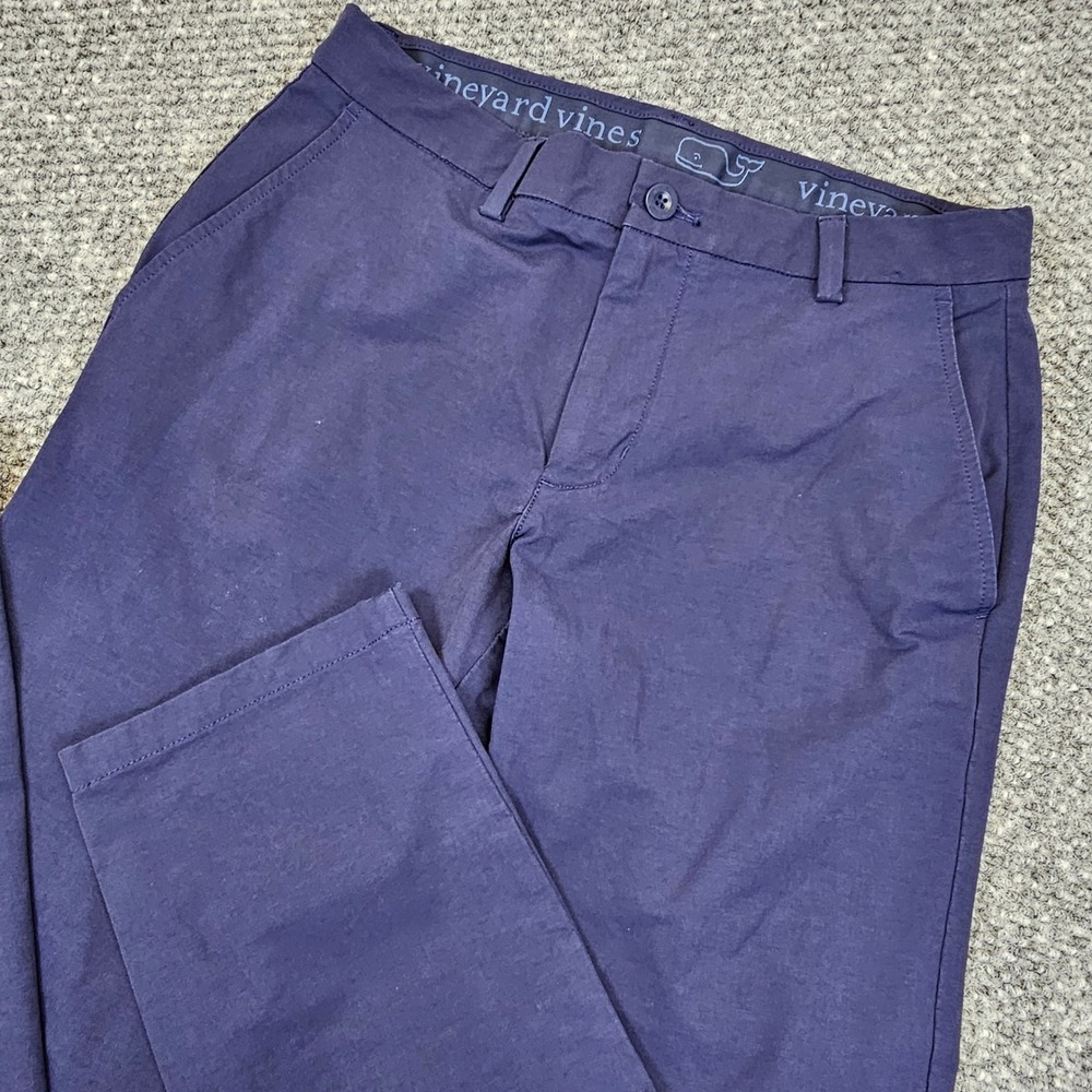 Vineyard Vines Performance On-The-Go Chino Golf Casual Pants Navy Blue 30x30